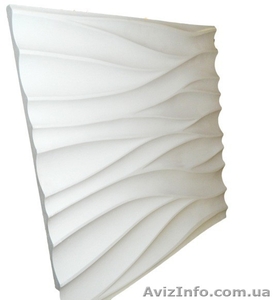 Гипсовая 3 D панель для стен Волна ( белая). #1399104