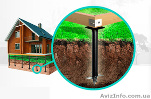 Свайный фундамент,  винтовые сваи,  установка #1420621