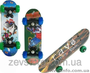 Скейтбордскейт Rave детский мини 3 вида размер 40х15 см #1416005
