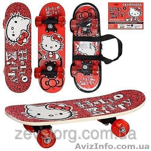Скейтбордскейт детский мини Bambi Hello Kitty Хеллоу Китти 43х13см #1416018