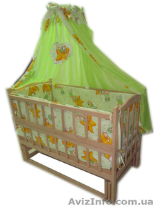 Акция! Комплект для сна! Кроватка маятник,  матрас,  постель. Новый #1413850