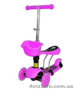 Самокат Scooter 3в1 розовый #1416077