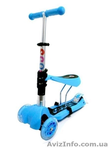 Музыкальный Самокат Scooter 3в1 голубой #1416088