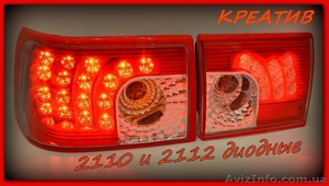 Диодные задние фонари картечь красного цвета ваз 2112 и 2110 #1424073