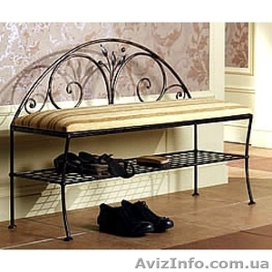Кованая скамейка подставка для обуви 