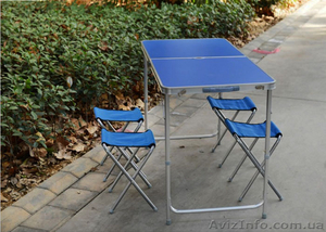 Набор туристической мебели раскладной FTS1-4,  стол и 4 стульчика #1422595