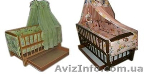 Акция! Новый комплект для сна: кроватка маятник,  матрас кокос,  постель #1435331