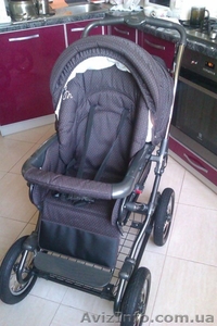  Коляска ROAN Marita Lux 2 в 1 коричневая с мелким горошком. #1444940