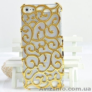 Стильный чехол из пластика с узором орнаментом для iPhone 4 4s #1459219