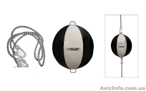 Боксерская груша на растяжках пневматическая/пневмогруша Zelart,  кожа  #1458728