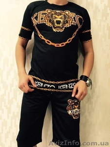  Мужские брендовые комплекты Футболка+Шорты #1454958