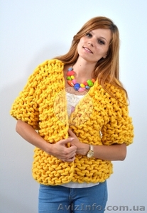 Солнечный кардиган из толстой пряжи        #1267914