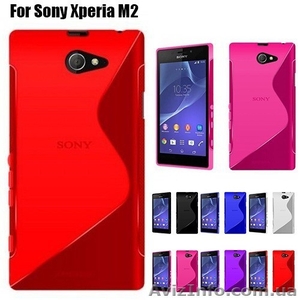 стильный силиконовый S-line TPU чехол Sony Xperia M2 D2305 D2302 s50h #1459069