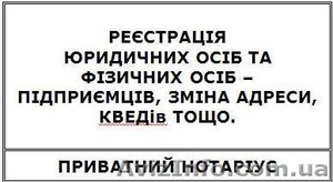 Реєстрація підприємств та підприємців,  внесення змін в ЄДР,  приватний нотаріус. #1448149