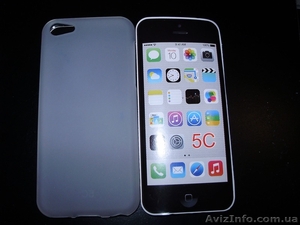 Силиконовый матовый белый TPU чехол iPhone 5C #1457146