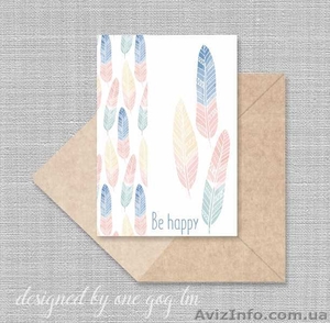 Открытки дизайнерские в крафт-конферте. #1463171