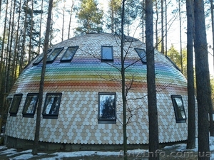 Купольный дом, гнуто-клееные конструкции, арочные конструкции #1483205