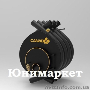 Дровяная печь калориферная Canada classic 100 м3 Боярка Глеваха #1478991