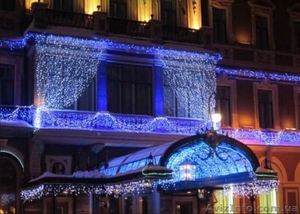 Светодиодные занавесы дождь,  гирлянда штора,  гирлянда водопад. #1491304