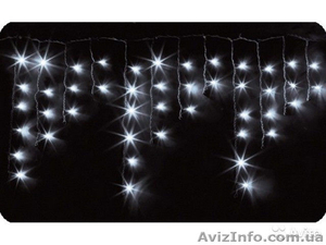 Гирлянда бахрома уличная 100 led 5м белая #1493490