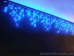 Гирлянда бахрома уличная 100 led 5м синяя #1493486