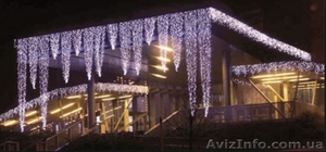 Уличная гирлянда штора,  гирлянда бахрома рыле влаго защищенные #1491307