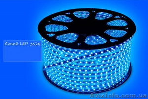 Светодиодный дюралайт led 3528 синий,  100 метров #1493021