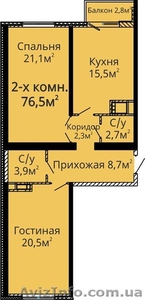 Продам двухкомнатную квартиру в ЖК Альтаир 2 / Люстдорфская дор. Комиссия 0% #1497226