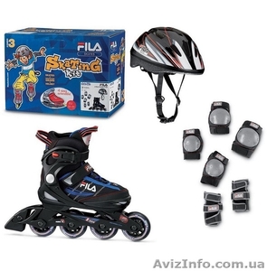 Раздвижные недорогие ролики Rollerblade,  Fila для детей #1501757