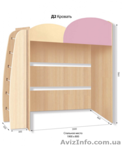 Двухъярусная детская кровать с приставной лестницей  #1505759