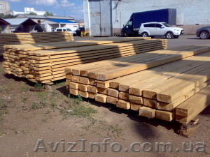 Брус деревянный сосновый сухой и свежий пил #1503919