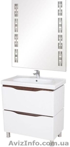 Тумба с умывальником АКВА РОДОС Венеция 80 см в комплекте с зеркалом Венеция! #1519164