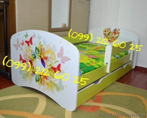 Детские кровати с рисунками!Со съемным защитным бортиком!Бесплатная доставка! #1530000