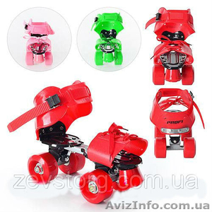 Детские раздвижные 4-колесные ролики Profi Roller размер 16-21 см,  3 цвета #1532043