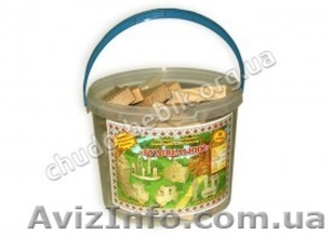 Деревянный конструктор «Строитель» в ведерке #1529736