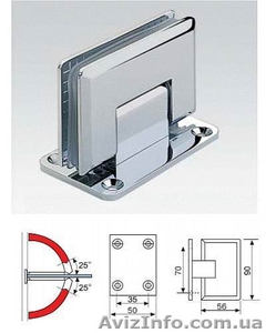 Фурнитура для душевых кабин и стеклянных конструкций #1530204