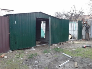 Металлический гараж из профнастила #1546871