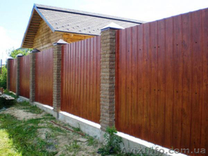 Красивый забор из профнастила 
