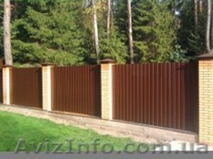 Забор из метала и профнастила #1550193