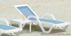 Шезлонг лежак Papatya Myra Tex белый #1548576