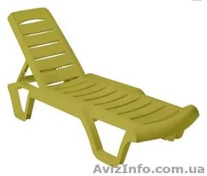Шезлонг пляжный Бриз белый оливковый зеленый #1561417