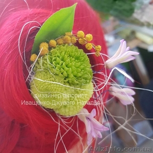 Заколка из живых цветов под заказ в Киеве #1560231