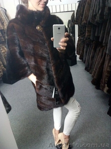 Норковая шуба модель диагональ #1573781