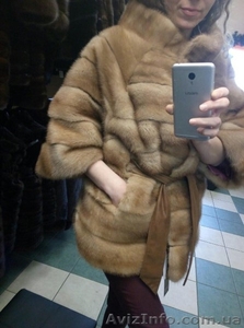 Норковый полушубок поперечка клеш #1573793