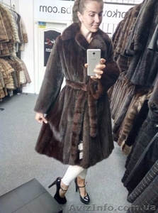 Норкова шуба английский воротник #1573794