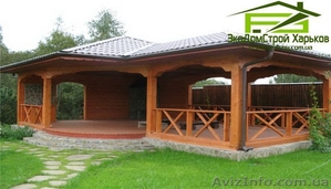 Деревянная беседка. Беседка из бревна #1571724