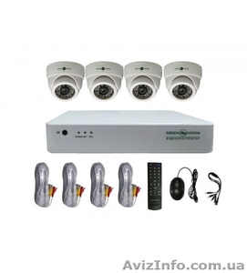 Комплект Видеонаблюдения Green Vision GV-K-G01/04 720Р #1584189