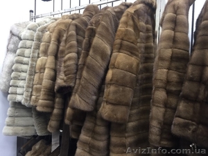 Норковая шуба трансформер голубая #1583219