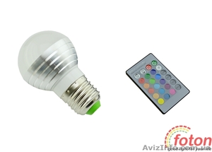 Светодиодная лампа RGB E27 Bulb (ПДУ) #1589462