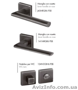 Итальянские ручки для межкомнатных дверей и окон Satin Black Reguitti #1593948